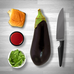 UCD recipe eggplant burgers ingredients image